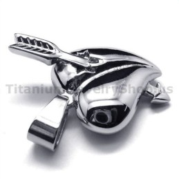 Pingente De Titânio Com Flechas De Cupido - Corrente Grátis