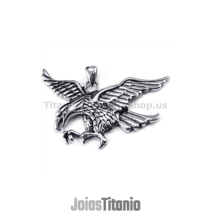 Pingente De Águia De Titânio - Corrente Grátis