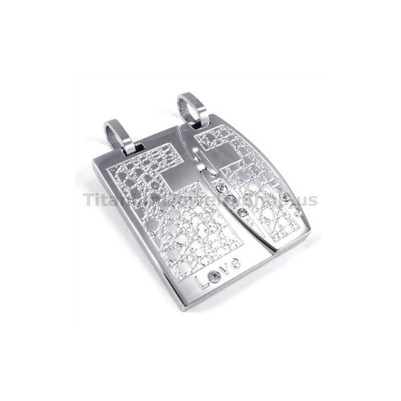 Pingentes Love Titanium Lovers Com Correntes Sem Diamantes