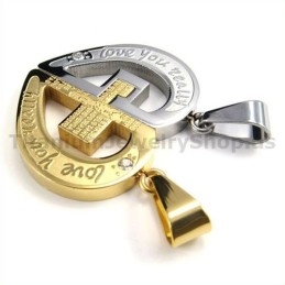 Pingentes De Titânio Love You Real Gloden Com Correntes Sem Diamantes