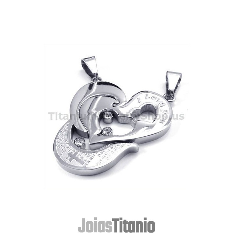 Pingentes De Titânio Com Pingentes De Coração E Cruz Para Amantes Com Correntes Sem Diamantes Pingentes De Titânio Com Pingentes De Coração E Cruz Para Amantes Com Correntes Sem Diamantes