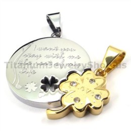 Pingentes Gloden Four Leaves Clover Titanium Lovers - Correntes Grátis