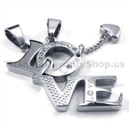 Pingentes Love Titanium Lovers Com Correntes Sem Diamantes
