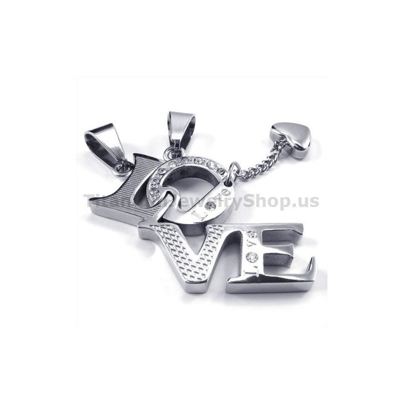 Pingentes Love Titanium Lovers Com Correntes Sem Diamantes Pingentes Love Titanium Lovers Com Correntes Sem Diamantes