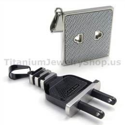 Pingentes Socket And Plug Titanium Lovers - Correntes Grátis