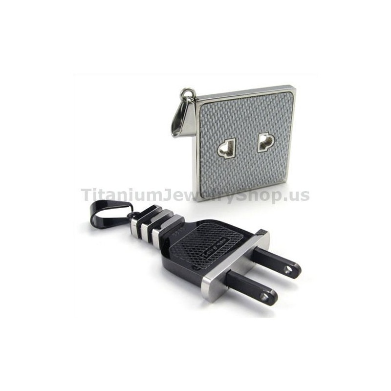 Pingentes Socket And Plug Titanium Lovers - Correntes Grátis Pingentes Socket And Plug Titanium Lovers - Correntes Grátis