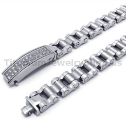 Pulseira Masculina De Titânio Com Diamantes