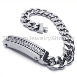 Pulseira Masculina De Titânio Com Diamantes