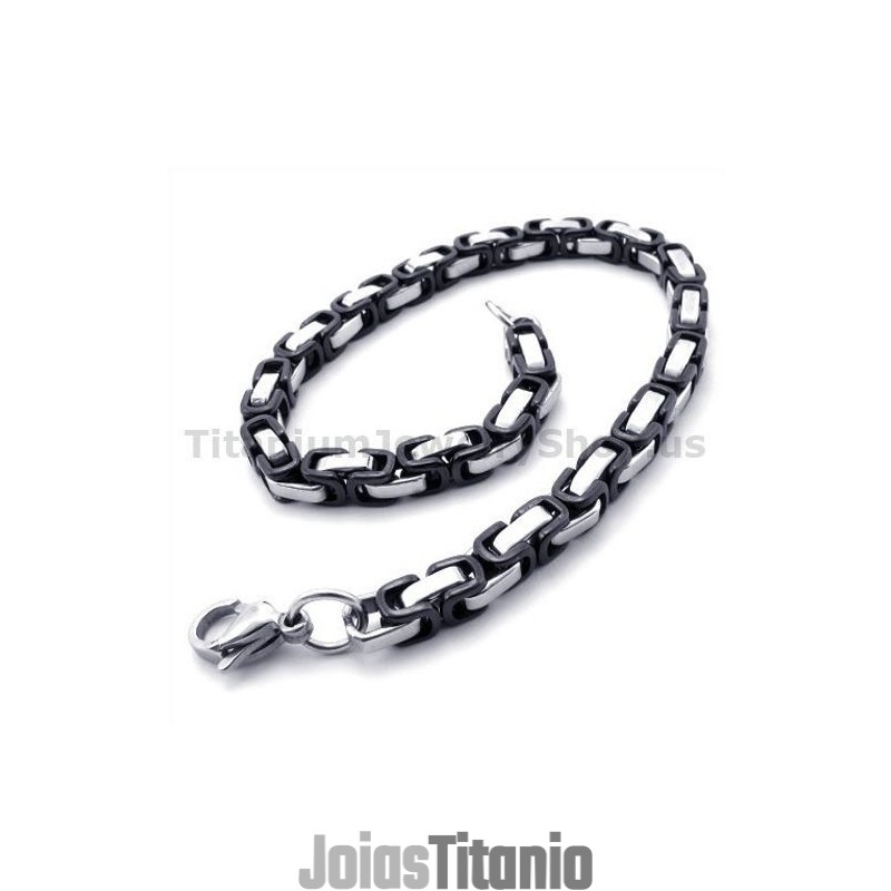 Pulseira Masculina De Titânio Preto