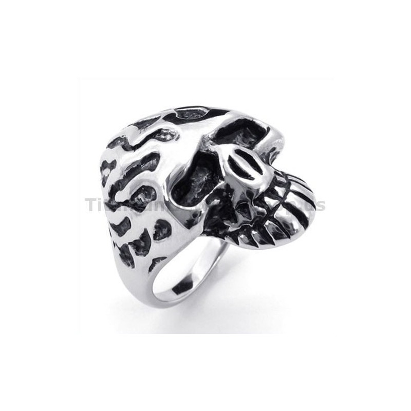 Anel De Caveira De Titânio