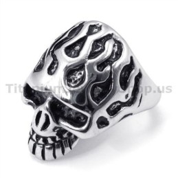 Anel De Caveira De Titânio