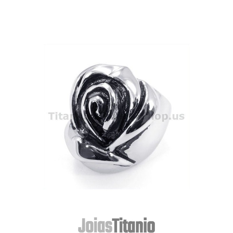 Anel De Titânio Com Flor Anel De Titânio Com Flor