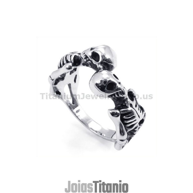 Anel De Titânio Com Caveira