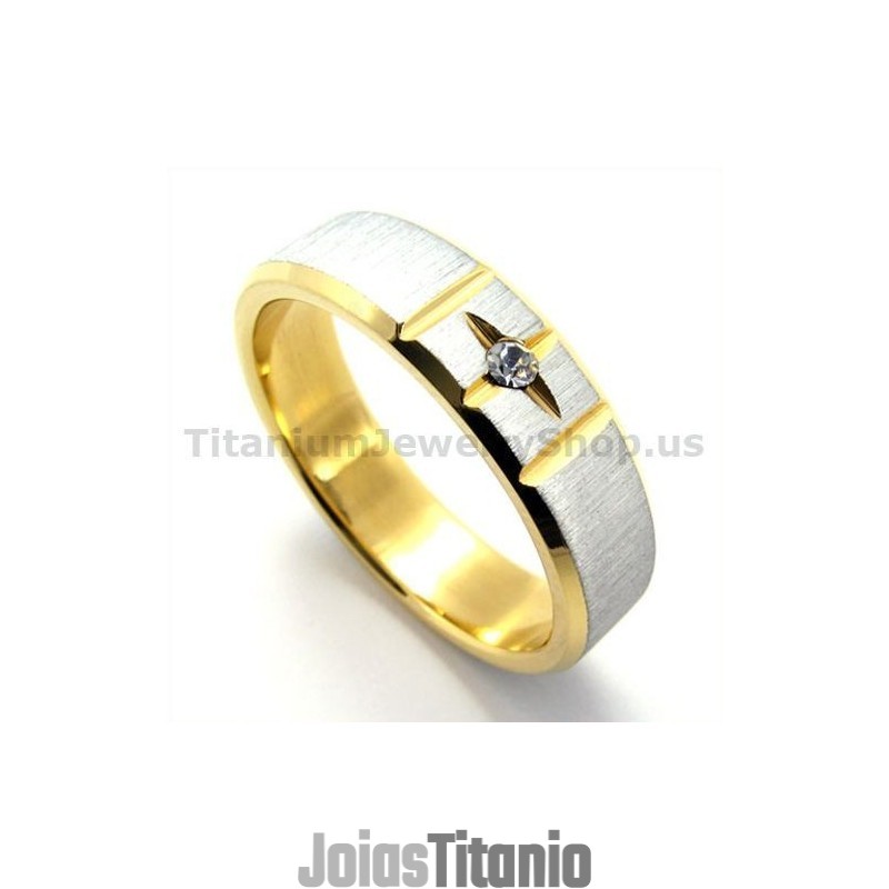 Anel Gloden Cross De Titânio Com Diamante Anel Gloden Cross De Titânio Com Diamante