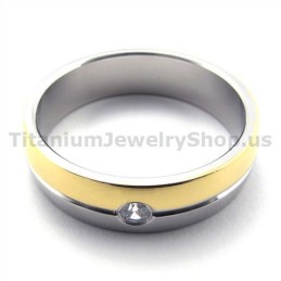 Anel De Titânio Com Diamante