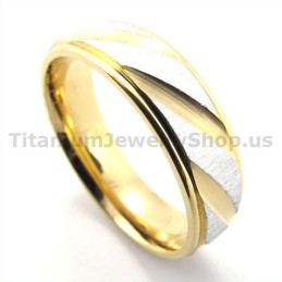 Anel De Titânio Gloden Com Diamante