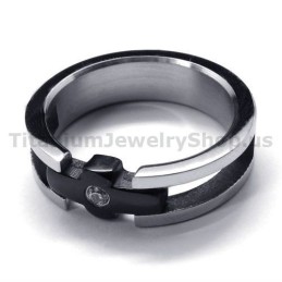 Anel De Titânio Com Diamante