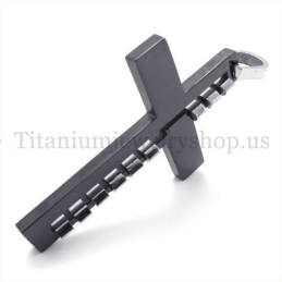 Pingente De Cruz De Titânio Preto Da Moda Masculina