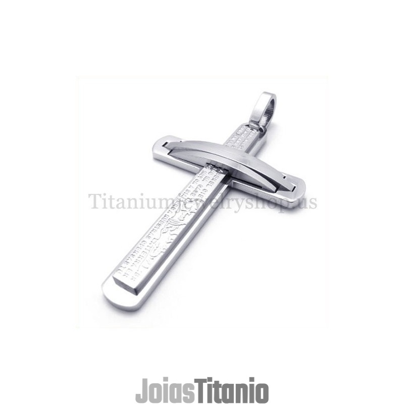 Pingente De Cruz De Titânio Com Duas Camadas De Prata Pingente De Cruz De Titânio Com Duas Camadas De Prata