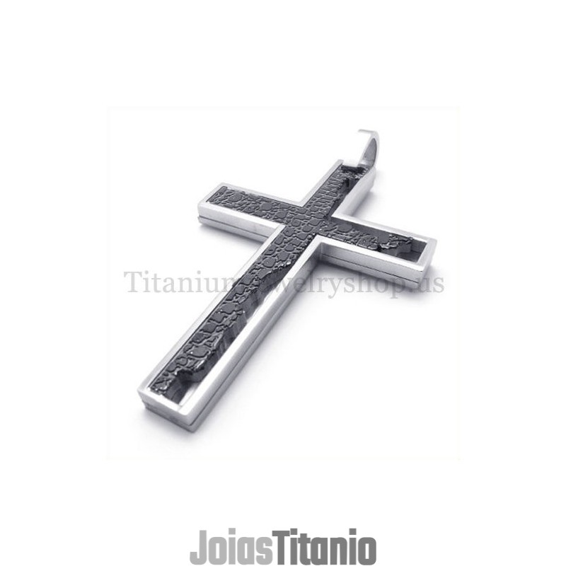 Pingente De Cruz De Titânio Quadrado Preto Com Preenchimento Incompleto Pingente De Cruz De Titânio Quadrado Preto Com Preenchimento Incompleto
