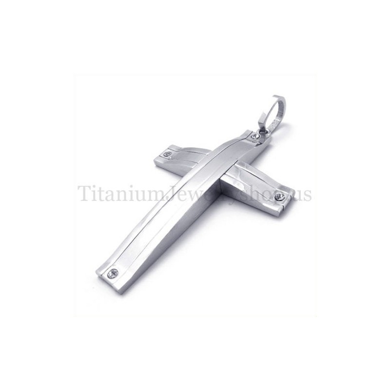 Pingente De Cruz De Titânio Super Sucinto De Prata Pingente De Cruz De Titânio Super Sucinto De Prata