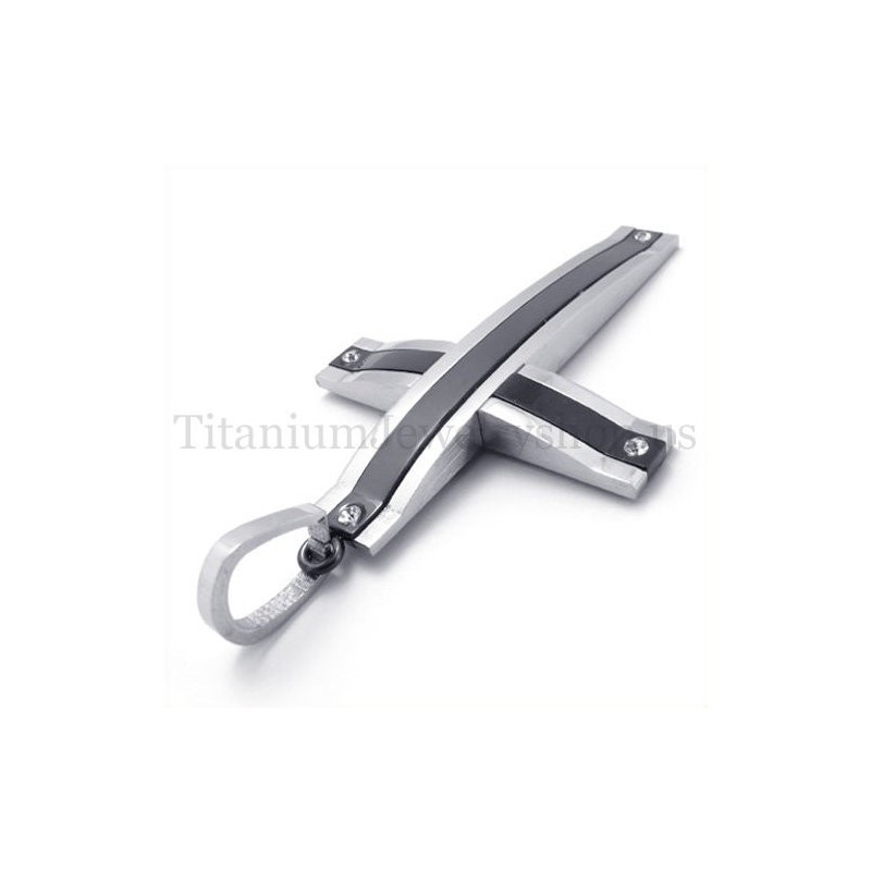 Pingente De Cruz De Titânio Super Sucinto Preto Pingente De Cruz De Titânio Super Sucinto Preto