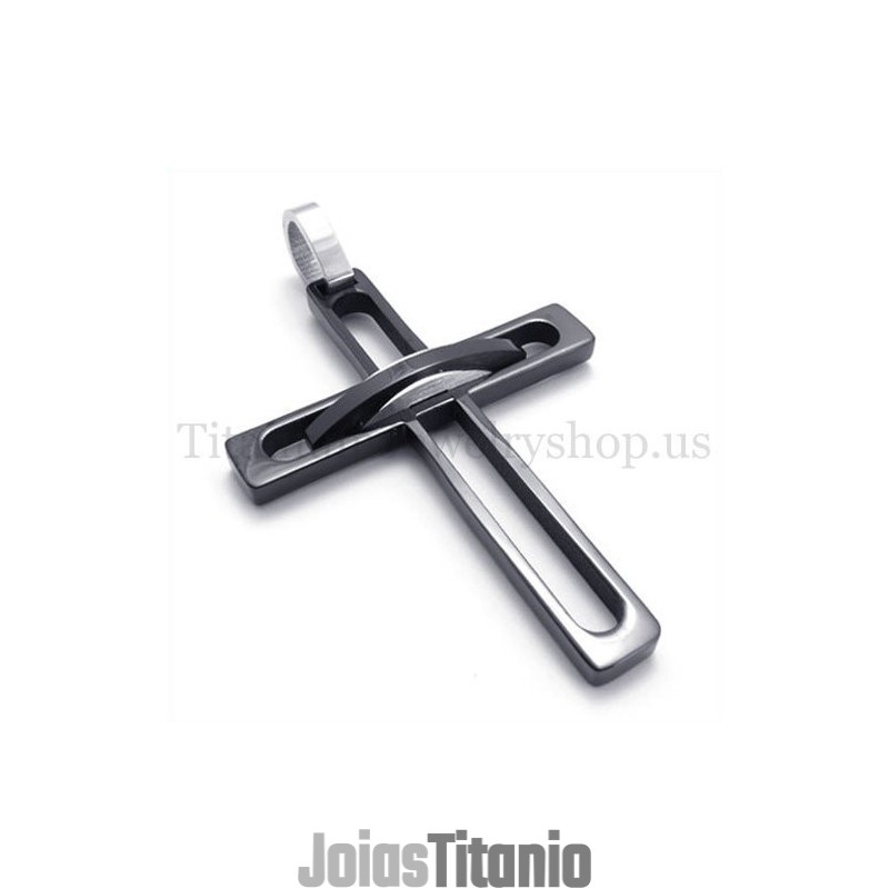 Pingente De Cruz De Titânio Da Moda Masculina Nobre Negra Pingente De Cruz De Titânio Da Moda Masculina Nobre Negra