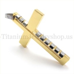 Pingente De Cruz De Titânio Golden Fashion Bump