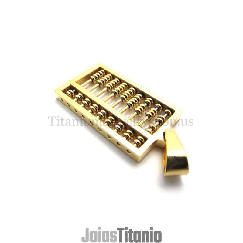 Pingente Ábaco Dourado De Titânio Pingente Ábaco Dourado De Titânio