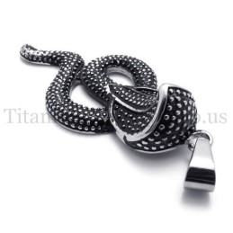 Pingente De Titânio Black King Cobra