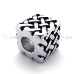 Pingente De Titânio Com Contas Da Sorte Em Cubo