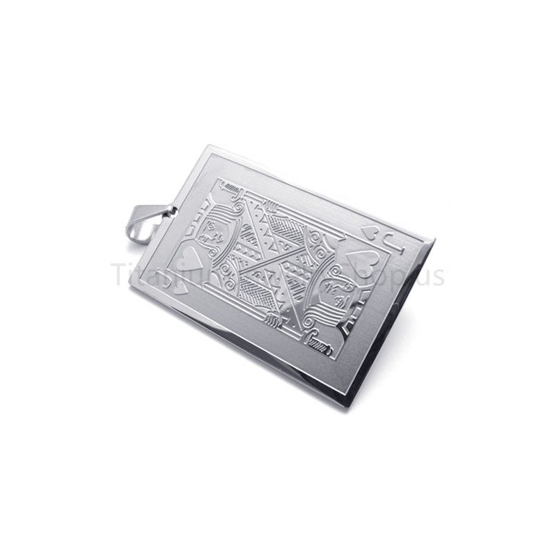 Novo Pingente De Titânio Prateado Para Cartas De Baralho (J) Novo Pingente De Titânio Prateado Para Cartas De Baralho (J)