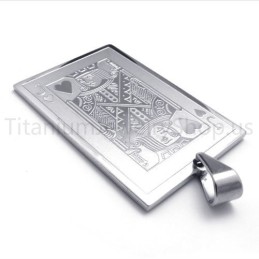 Novo Pingente De Titânio Prateado Para Cartas De Baralho (J)