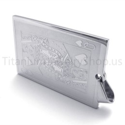 Novo Pingente De Titânio Prateado Para Cartas De Baralho (Q)