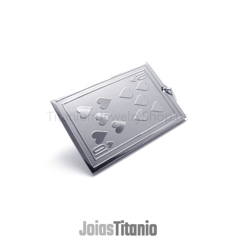 Novo Pingente De Titânio Prateado Para Cartas De Baralho (10)