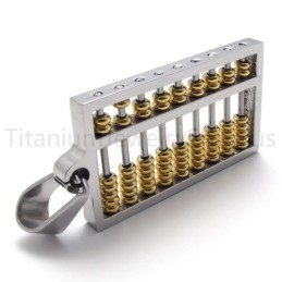 Novo Pingente De Titânio Ábaco Dourado
