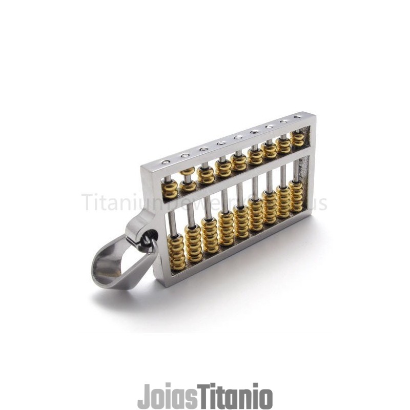 Novo Pingente De Titânio Ábaco Dourado