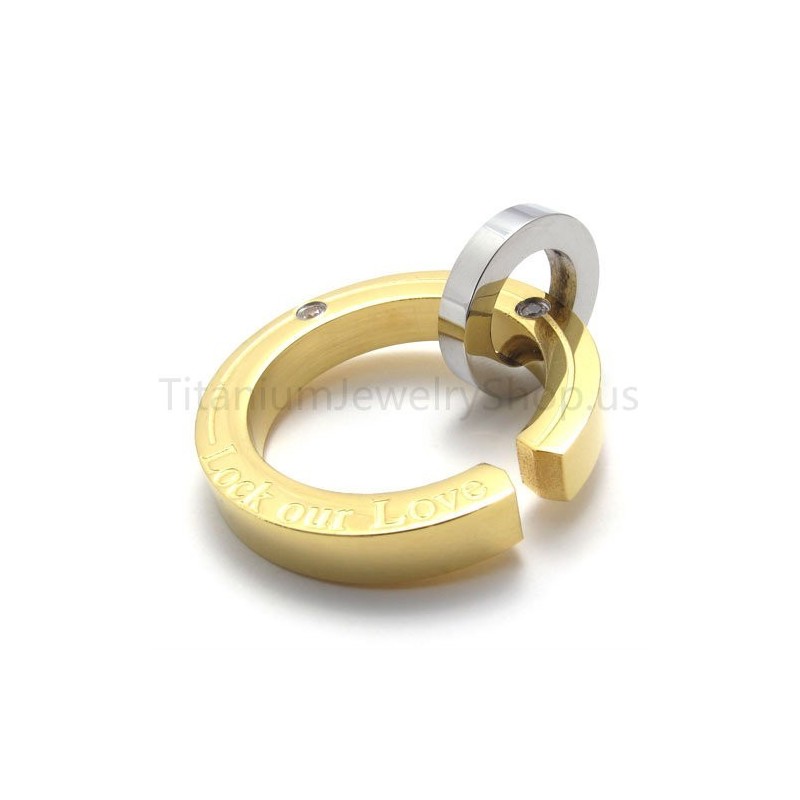 Novo Anel Fraturado Pingente De Titânio Dourado
