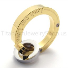 Novo Anel Fraturado Pingente De Titânio Dourado