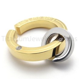 Novo Anel Fraturado Pingente De Titânio Dourado