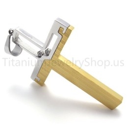 Novo Pingente De Titânio Com Cruz Vazada Duotone