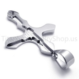 Novo Pingente De Titânio Com Letras Esculpidas Em Prata