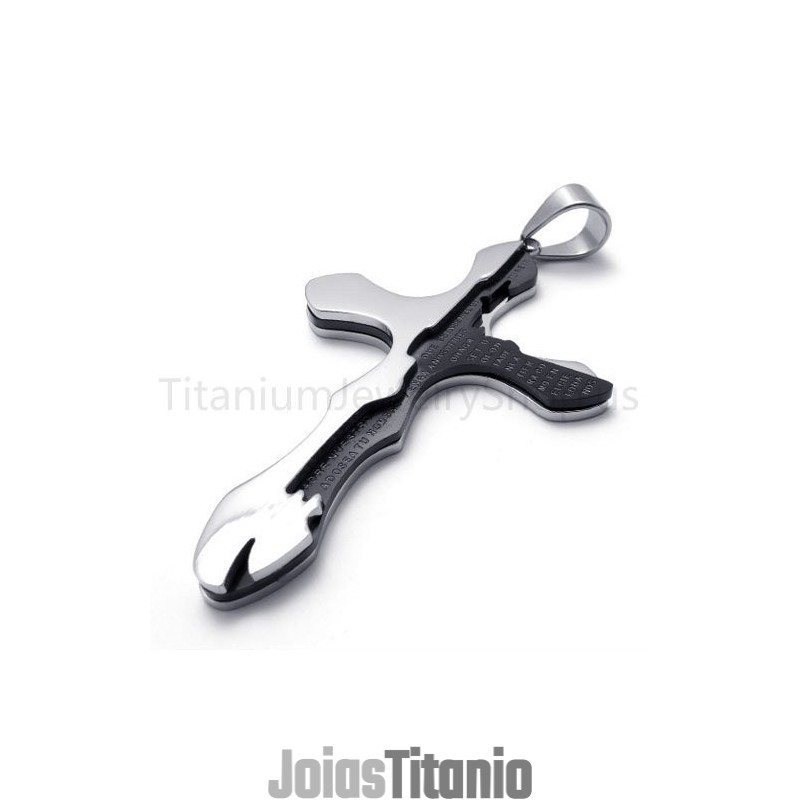 Novo Pingente De Titânio Com Letras Esculpidas Em Dois Tons Novo Pingente De Titânio Com Letras Esculpidas Em Dois Tons