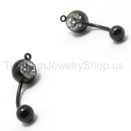 Brincos De Diamante Incrustados Em Titânio Mini Preto