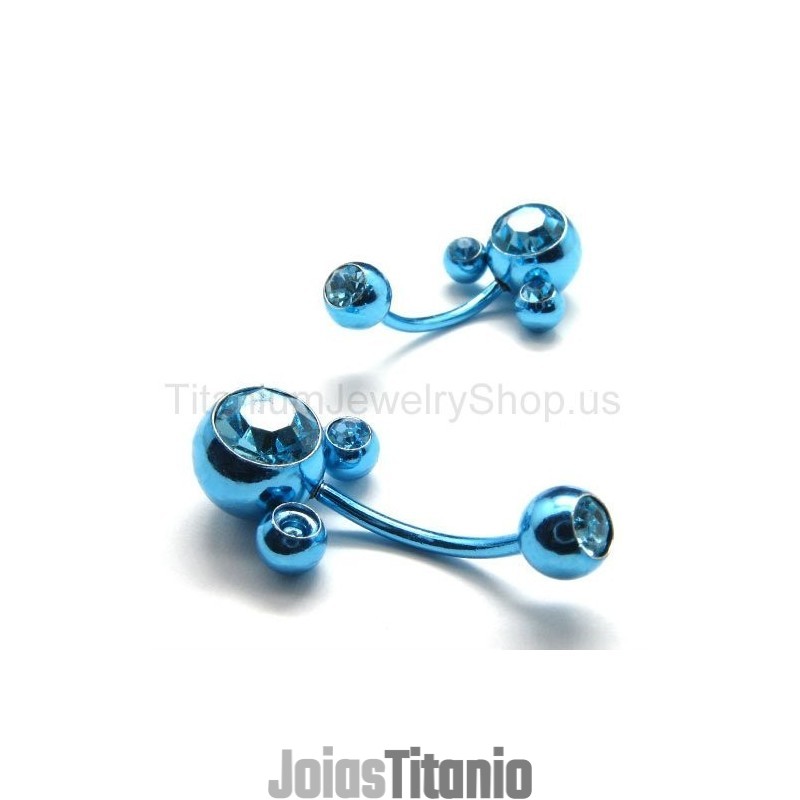 Brincos De Diamante Incrustados Em Titânio Com Flor Azul Brincos De Diamante Incrustados Em Titânio Com Flor Azul