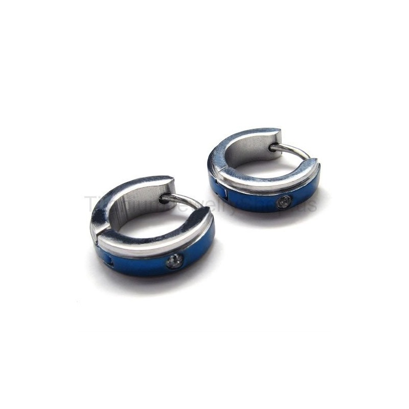 Brincos De Diamante De Titânio Azul