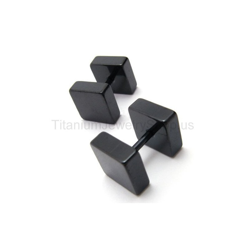 Brincos De Barra Em Titânio Preto