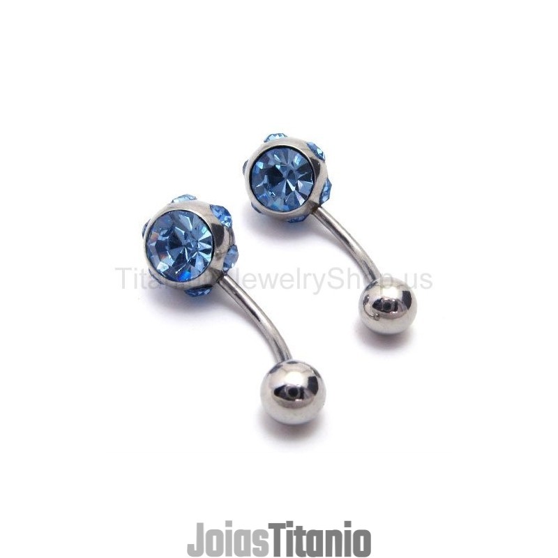 Brincos De Diamante Azul De Titânio Fino Prateado