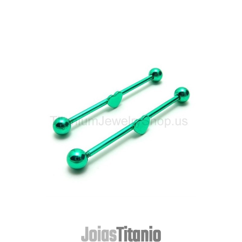 Brincos De Titânio Com Bastão Mágico De Coração