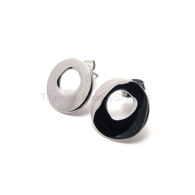 Brincos De Titânio Com Argola De Prata Brincos De Titânio Com Argola De Prata